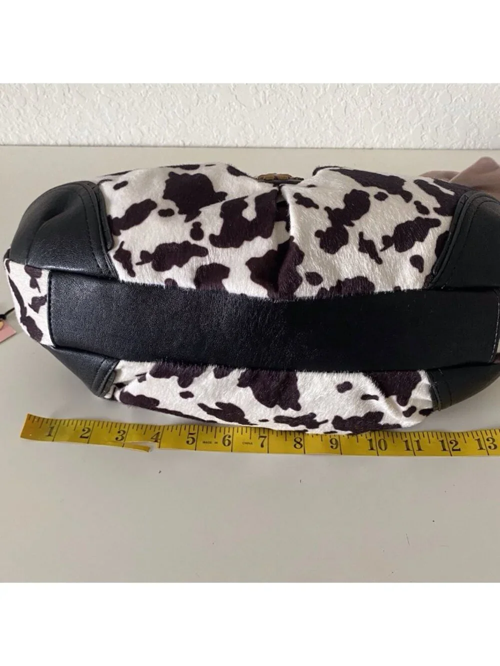 Juicy Couture Romance Cow Print Hobo Coho Bag‎ Liquorice White W/Charm Viral NEW